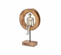 Gift Decor Figurine décorative Assise argentée en métal 15,5 x 27 x 8 cm (6 unités)