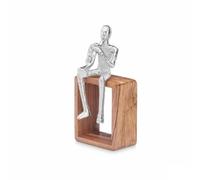 Gift Decor Figurine décorative Saxophone argenté Bois métal 13 x 27 x 13 cm