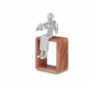 Gift Decor Figurine décorative Violon Argenté Bois Métal 13 x 27 x 13 cm
