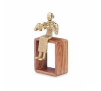 Gift Decor Figurine décorative Violon doré Bois métal 13 x 27 x 13 cm