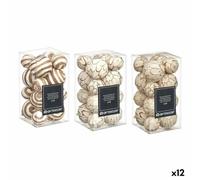 Gift Decor Set de boules décoratives marron blanc (12 unités) S3631308 - EAN : 4899888725794