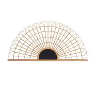 Gift Decor Tête de lit Eventail Marron Noir Rotin 160 x 80 x 2 cm