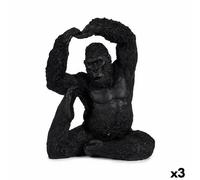 Gift Deko S3625917 Gorilla Yoga Figurine décorative, noir, 15,2cm x 31,5cm x 26,5cm, boîte de 3