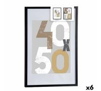 Gift DekoBilderhalter de Mur Noir Plastique Bois MDF 52,5 x 2,5 x 72,5 cm (6 pièces)