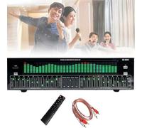 Gift Edian Égaliseur numérique professionnel 31 bandes, Bluetooth 5.4, écran LED vert, plage de fréquences 32 Hz-16 kHz, télécommande, lecture de disque U, taille 43 cm, double réglage indépendant 10