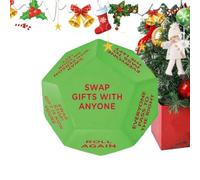 Gift Exchange Party Dice - Matrice de découpe 12 faces, de vacances | Jeu de dés interactif pour fête de groupe, Noël, jeu de groupe familial, divertissement de fête festive