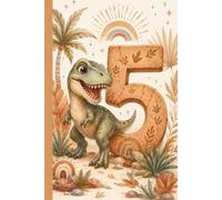 Gift for 5 Year Old Boy: Dinosaur Notebook: Dinosaur notebook with 100 lined pages, 6 x 9 inch for writing, notes, lists, drawing ideas, and stories