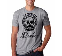 Gift for Barber T-Shirt Barbershop Hipster Cool Old School Barber Tee Shirt Grey(X-Large)