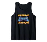 Gift Gamer Anniversaire Geek Papa Debloqué Level 40 Débardeur