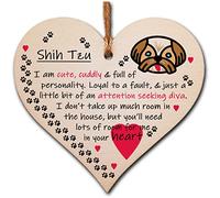 Gift In Can - Plaque en bois suspendue à suspendre en forme de cœur, cadeau parfait pour les amoureux des chiens, décoration fantaisie pour la Saint-Valentin