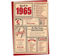 Gift Monster Carte d'anniversaire 58 ans - Carte d'anniversaire « Back in 1965 In This Year », carte de vœux pour homme et femme, carte d'anniversaire pour homme, carte de 58e anniversaire
