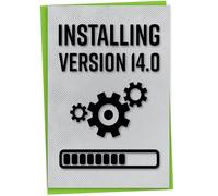 Gift Monster Carte d'anniversaire amusante pour joueur, installation de la version 14.0, carte de 14 ans pour garçon, fille ou geek, joyeux 14e anniversaire