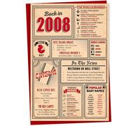 Gift Monster Carte de 15e anniversaire - Carte de retour en 2008 cette année, carte de vœux pour garçons et filles, cartes d'anniversaire pour filles, cartes d'anniversaire pour garçons, carte de 15e