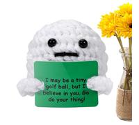 Gift - Positive Crochet - Emotional Doll Support - Positive Supports Crochet - Inspirational Golf Ball Plush, Handmade Cute Motivational Crochets Doll With Encouraging Words