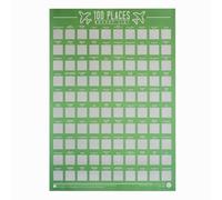 Gift Republic 100 lieux - Raye Seau Liste Poster,Salle de séjour, Vert