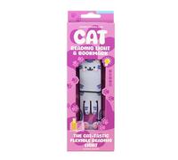 Gift Republic Book Buddy - Lampe de lecture et marque-page en forme de chat - Veilleuse LED flexible pour lire au lit - Marque-page chat à clipser pour livres - Idée cadeau pour enfants - Violet