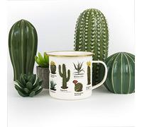 Gift Republic Botanica GR270110 Mug Cactus en émail blanc
