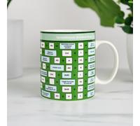 Gift Republic Ceramic GR490116 Tasse à feuilles de calcul raccourci, vert, blanc