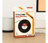 Gift Republic Chauffe-Tasse USB - Design rétro en Vinyle - Garde Le café et Le thé au Chaud à Votre Bureau - Chauffe-Boisson Chaude alimenté par USB - Cadeau Amusant pour Les Amateurs de Musique et
