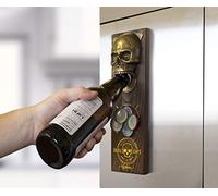 Gift Republic- Skull Caps Refrigerator Bottle Opener Décapsuleur magnétique pour réfrigérateur Motif tête de Mort, GR450044, Taille Unique
