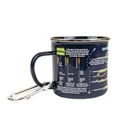 Gift Republic Guide de pêche Tasse en émail et mousqueton Tasse de camping en métal durable Idée cadeau pour pêcheur Kit de randonnée Tasse de jardinage 500 ml