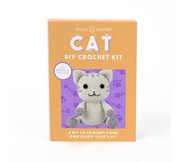 Gift Republic Kit de crochet en forme de chat kawaii pour créer votre propre chaton mignon, cadeau pour adolescents et adultes, idée cadeau, gris
