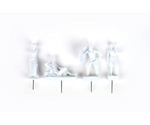Gift Republic Lot de 4 marqueurs de Statues pour Pots de Fleurs, résine, Blanc, Taille Unique