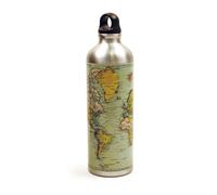 Gift Republic Man of The World Map Gourde Argenté