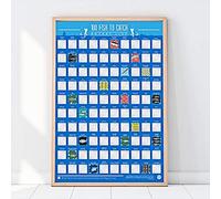 Gift Republic Poster 100 Fish to Catch Bucket List - Bleu