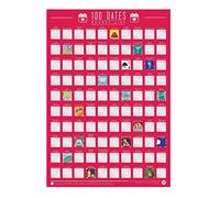 Gift Republic Poster à gratter 100 Dates pour Couples, idéal pour Un Anniversaire, Un Mariage, des fiançailles dans Une boîte Cadeau