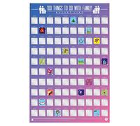 Gift Republic Poster à gratter 100 Things To Do With Family Bucket List, multicolore, 42 x 59 cm