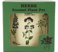 Gift Republic Pot de Fleurs en Émail Herbes Aromatiques - 1 pcs