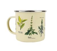 Gift Republic Tasse à café en métal avec motif herbes aromatiques et plantes - 500 ml