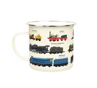 Gift Republic Tasse en émail en forme de train, tasse de camping en plein air, 500 ml, tasse à café en métal pour homme, cadeau pour homme, trains