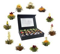 Gift Set of 18 Tea Flowers u2013 White, Green, Black Tea u2013 in a Noble 18 Unité (Lot de 1)#White, COFFRET CADEAU BIEN-ETRE A TEL