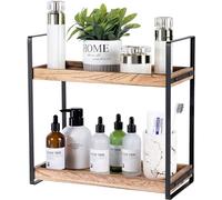 Giftacity Organiseur de comptoir à 2 Niveaux pour comptoir de Salle de Bain en Bois, étagère de Rangement pour cosmétiques, Plateau de courtoisie Debout pour l'organisation et la décoration de la