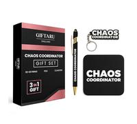 GIFTARU Coffret cadeau pour coordonateur du chaos | Stylo de bureau fantaisie | Cadeau pour patron et collègue | Cadeau pour elle (coffret cadeau)