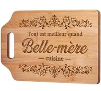 Giftasy Cadeau Belle Mere, Cadeau Belle Maman Noel - Idee Planche Découper Bambou Gravée, Cadeau Belle Mère Anniversaire, Cadeau Future Belle Mere Original