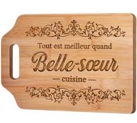 Giftasy Cadeau Belle Soeur - Idee Planche à Découper en Bambou Gravée, Cadeaux Anniversaire, Cadeaux Femme Original Utile