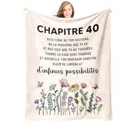 Giftasy Cadeau Femme 40 Ans, Cadeau 40 Ans Femme - Magnifique Plaid Couverture d’Anniversaire, Idee Cadeaux Anniversaire pour Soeur, Amie, Maman, Belle Mere (157 * 132cm)