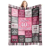 Giftasy Cadeau Femme 40 Ans, Cadeau 40 Ans Femme - Plaid Couverture Remplie de Bénédictions, Idee Cadeaux Femmes 1986, Anniversaire Femmes pour Soeur, Amie, Maman, Belle Mere (157 * 132cm)