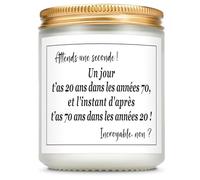 Giftasy Cadeau Femme 70 Ans, Cadeau Anniversaire Femme 70 Ans - Bougies Parfumées à la Lavande Amusantes, Présent Anniversaire pour Amie, Sœur, Maman, Mamie, Belle Mere, Marraine (7 × 9 cm)
