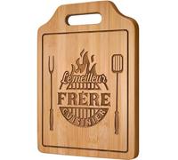 Giftasy Cadeau Frere, Cadeau Frere Anniversaire - Planche à Découper en Bambou Gravée, Cadeau pour Mon Frère, Idee Cadeau Homme