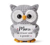 Giftasy Cadeau Maitresse D'école, Cadeau Atsem - Hibou au Crochet Fait Main, Cadeaux Merci, Cadeaux Creche Fin D'année