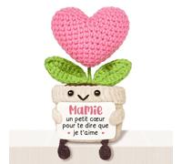 Giftasy Cadeau Mamie, Cadeau Grand Mere - Cœur au Crochet Fait Main
