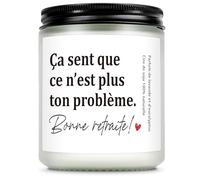 Giftasy Cadeau Retraite Femme Homme - Idee Bougies Parfumées à la Lavande, Cadeaux Retraite Humour Original, Cadeau Depart Retraite pour Maitresse, Amie, Collègues, Soeur, Maman, Mamie (7 × 9 cm)