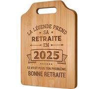 Giftasy Cadeau Retraite Femme Homme - Idee Planche à Découper en Bambou Gravée 2025, Cadeau Retraite Humour Original, Cadeau Retraite pour Amie, Collegue, Maman, Papa, Soeur, Mamie, Papy