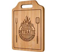 Giftasy Cadeau Retraite Homme, Cadeau Retraite Humour - Planche à Découper en Bambou Gravée, Cadeau Retraite Original, Cadeau Retraite pour Papa, Papy, Amis, Collègues