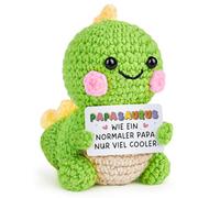 Giftasy Cadeaux pour papa, dinosaure de papa crocheté à la main avec message, cadeau d'anniversaire pour papa, cadeau d'anniversaire pour papa, cadeau d'anniversaire pour père, cadeaux de Noël
