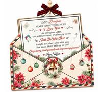 GIFTAYNTEK Décoration de Noël en bois pour fille de la part de maman, papa